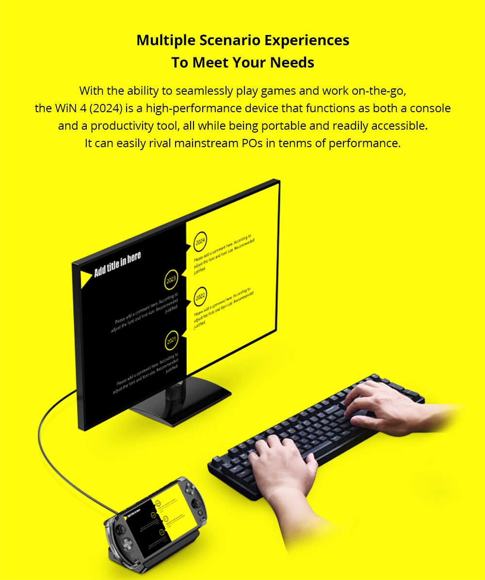 GPD Win 4 (2024) 6-inch Handheld Game Laptop, AMD Ryzen 7 8840U, 8 Cores Up to 5.1GHz, 32GB RAM 2TB SSD, WiFi 6 Bluetooth 5.2, 1*USB 4 1*Full-featured USB-C 1*Charing Only USB-C 1*Oculink 3*USB 3.2 1*HDMI 1*MicroSD Slot 1*RJ45 - US Plug