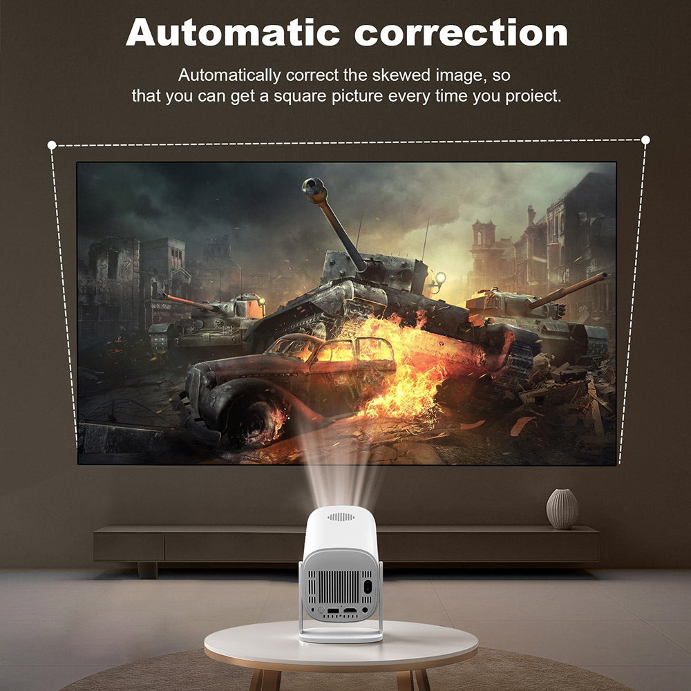 GXMO P30 Portable Projector, 180° Flip, 150 ANSI, 1280*720P, Keystone Correction, Android 11, WiFi 6 - US Plug