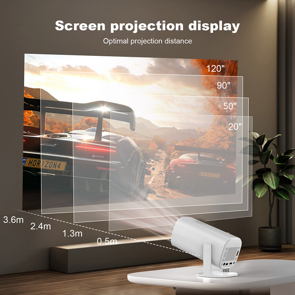 GXMO P30 Portable Projector, 180° Flip, 150 ANSI, 1280*720P, Keystone Correction, Android 11, WiFi 6 - US Plug