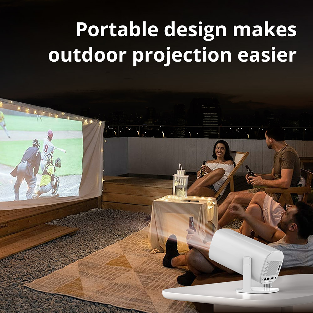 GXMO P30 Portable Projector, 180° Flip, 150 ANSI, 1280*720P, Keystone Correction, Android 11, WiFi 6 - US Plug