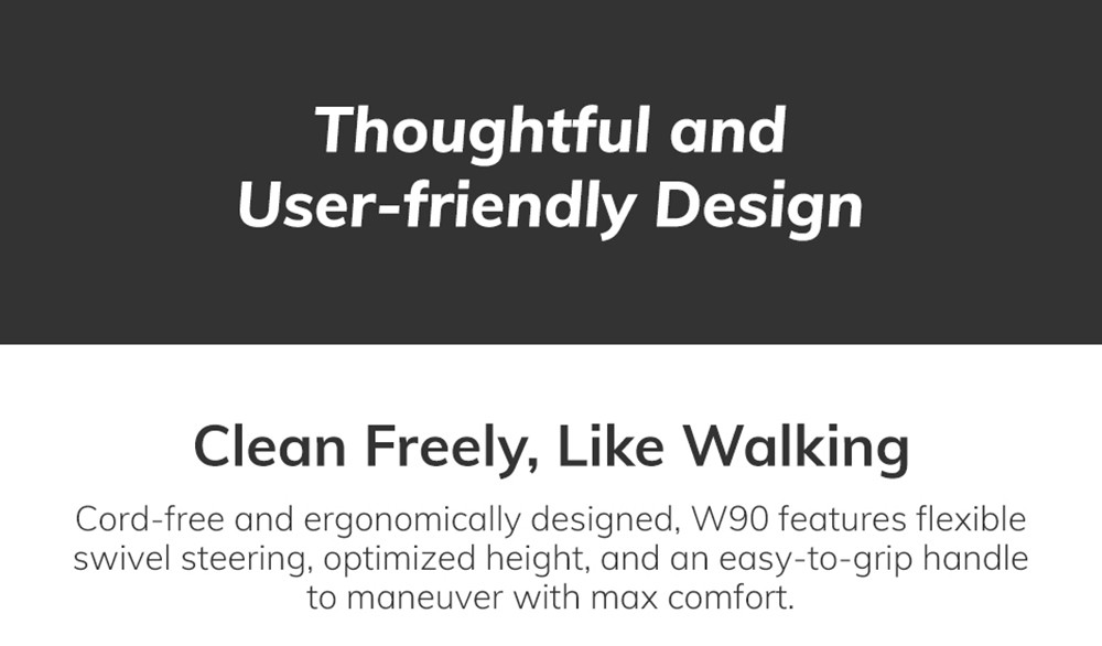 ILIFE W90 Cordless Wet Dry Vacuum Cleaner, 3-in-1 Vacuum Mop & Wash, Strong Suction Power, One-button Self-cleaning, Dual Water Tank, Voice & Light Prompts, 30min Runtime, White