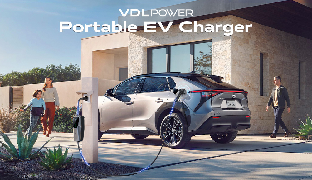 VDL EC11 Portable EV Charger, 3.6KW Fast Charging, 16A Max Current, 2-Pin EU Schuko Plug, 5m Charging Cable, IP65 Waterproof, for IEC 62196-2 Standard