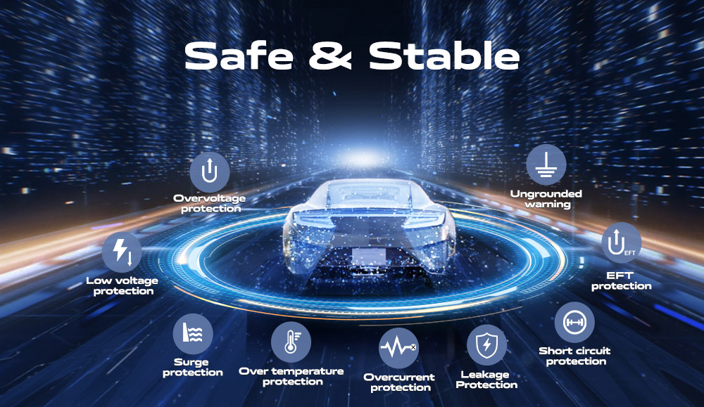 VDL EC11 Portable EV Charger, 3.6KW Fast Charging, 16A Max Current, 2-Pin EU Schuko Plug, 5m Charging Cable, IP65 Waterproof, for IEC 62196-2 Standard