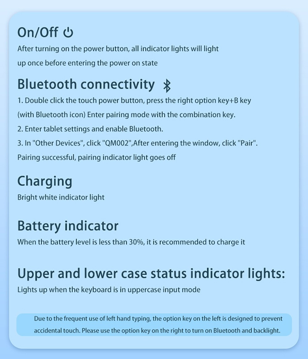 Wireless Bluetooth 5.3 Keyboard for 11'' iPad Pro and 10.9'' iPad Air 5/4 with USB-C Charging - White