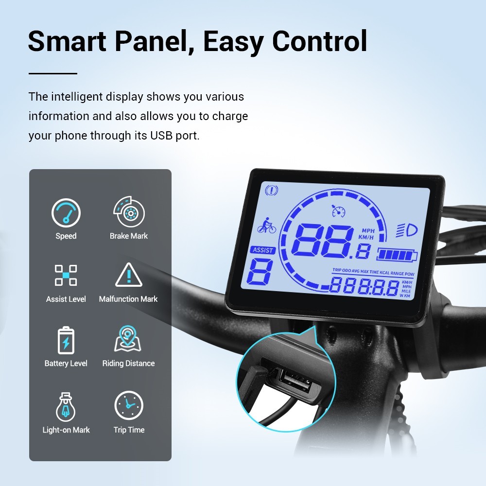 Eleglide T1 Step-Thru Electric Trekking Bike 27.5 Inch CST Tires 36V 13Ah Battery 250W Brushless Motor 25Km/h Shimano 7 Gears 100km Max Range IPX4 Waterproof 120kg Max Load Dual Disk Brakes - Grey