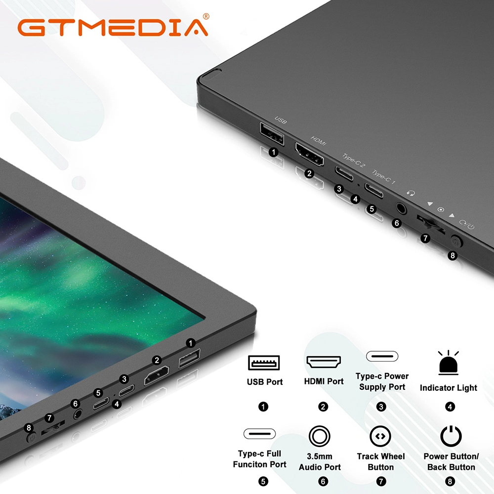 GTMEDIA MATE X Portable Dual Screen Monitor Laptop Screen Extender for 13-17.3