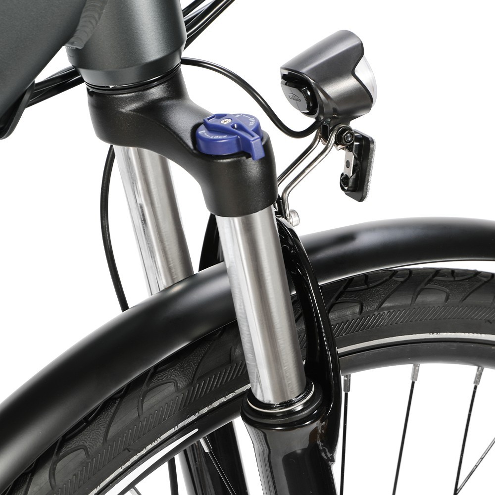 Eleglide T1 Step-Thru Electric Trekking Bike 27.5 Inch CST Tires 36V 13Ah Battery 250W Brushless Motor 25Km/h Shimano 7 Gears 100km Max Range IPX4 Waterproof 120kg Max Load Dual Disk Brakes - Grey