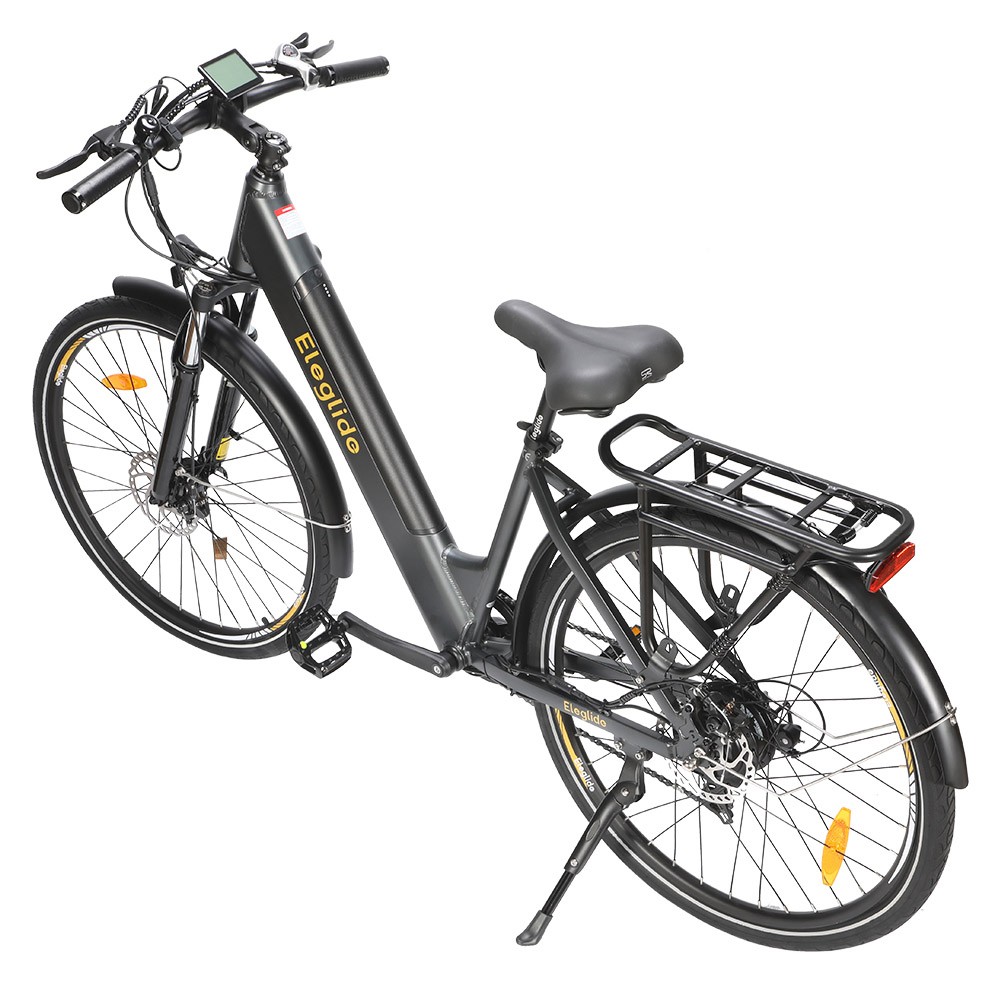 Eleglide T1 Step-Thru Electric Trekking Bike 27.5 Inch CST Tires 36V 13Ah Battery 250W Brushless Motor 25Km/h Shimano 7 Gears 100km Max Range IPX4 Waterproof 120kg Max Load Dual Disk Brakes - Grey