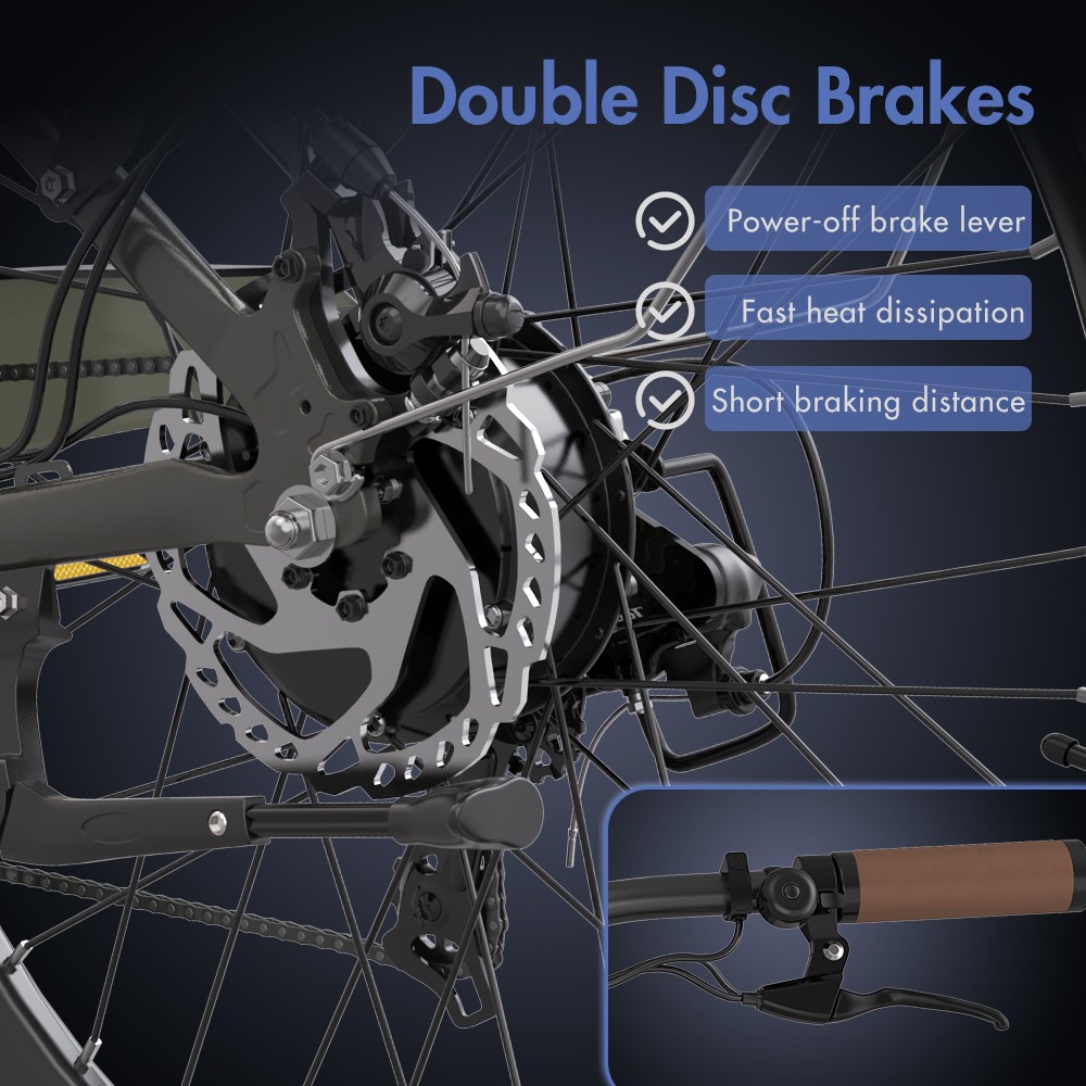 Fafrees F26 Pro City E-Bike 26 Inch Step-through Electric Bicycle 25Km/h 250W Motor 36V 14.5Ah Embedded Removable Battery Shimano 7 Speed Dual Disc Brakes APP Connect - Golden