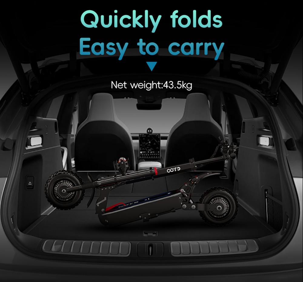 OOTD D88 Electric Scooter 11 Inch Off-Road Tires 2800W*2 Dual Motor 85km/h Max Speed 60V 35Ah Battery for 80km - 100km Range 150KG Max Load Double Absorbers with Seat NFC Lock