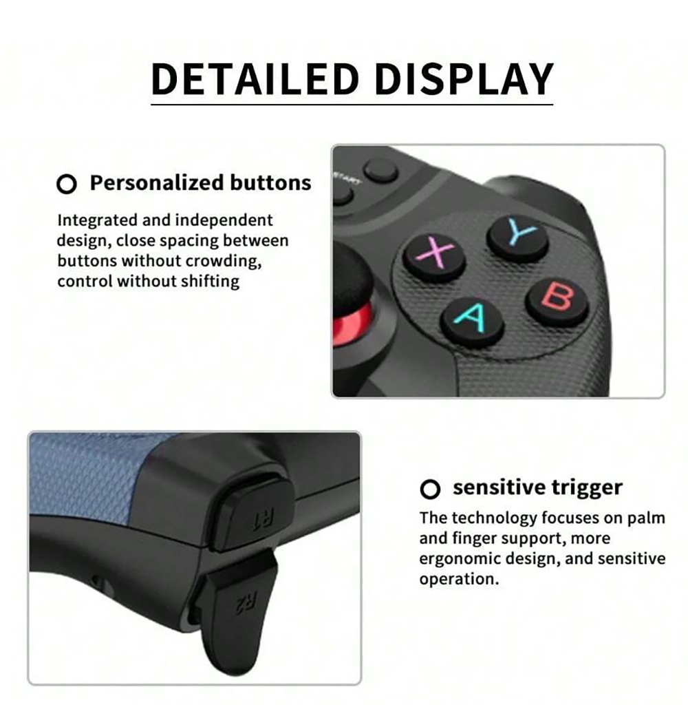 2.4G Wireless Game Controller with USB Type-C Converter for Anbernic Game Consoles, Android TV Box, PS3, Smartphone, PC, Steam