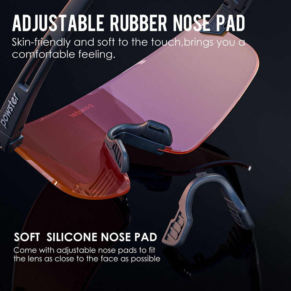 Powster Phantom Cycling Glasses - Light Blue, White Frame