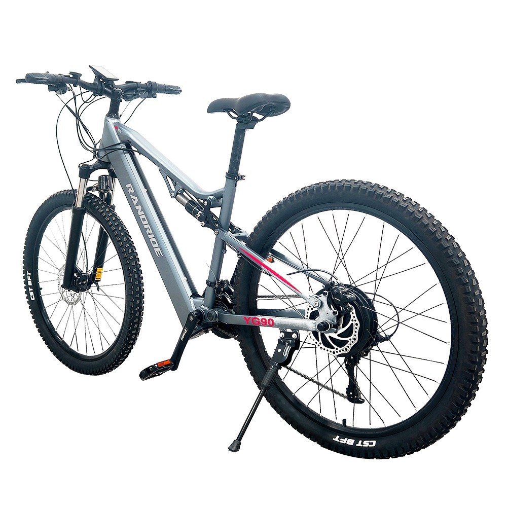 RANDRIDE YG90A Electric Bike 1000W Motor 45km/h Max Speed 48V 17Ah Battery 70-90KM Max Range 27.5*2.4'' CST Tires 120kg Load Shimano 21 Gears - Blue