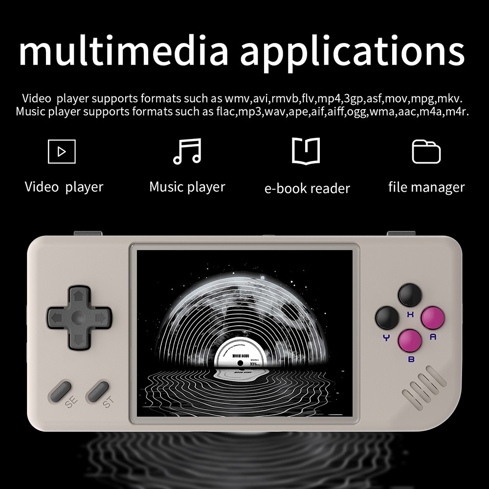 ANBERNIC RG28XX Game Console, 2.83-inch IPS Screen, 64GB+128GB TF Card, 10000+ Games Preinstalled, Multimedia Applications, 8 Hours of Playtime, HDMI Output - Grey