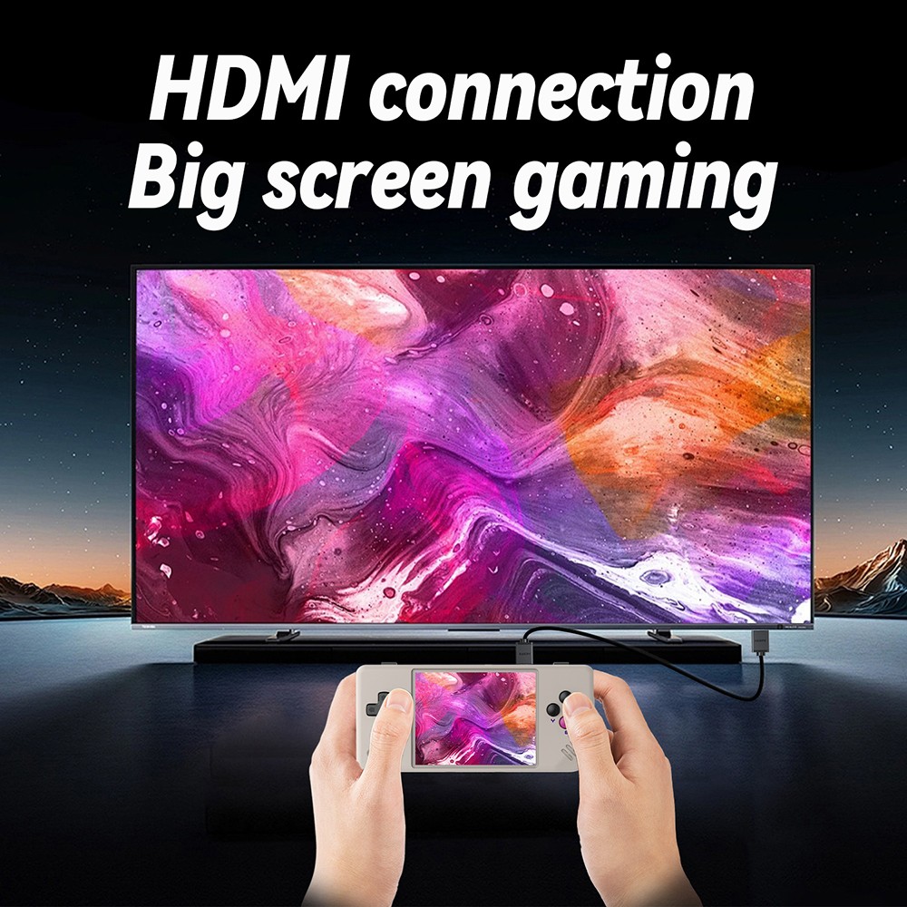 ANBERNIC RG28XX Game Console, 2.83-inch IPS Screen, 64GB+128GB TF Card, 10000+ Games Preinstalled, Multimedia Applications, 8 Hours of Playtime, HDMI Output - Grey
