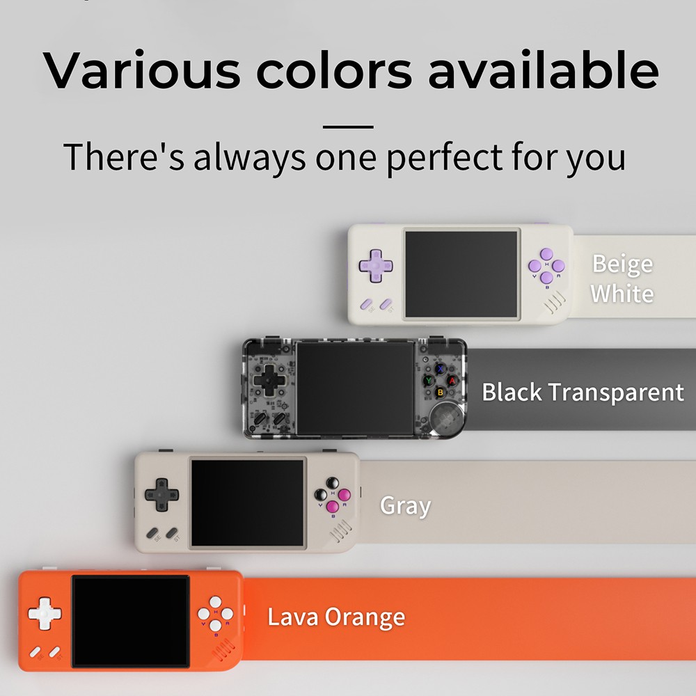 ANBERNIC RG28XX Game Console, 2.83-inch IPS Screen, 64GB TF Card, 5000+ Games Preinstalled, Multimedia Applications, 8 Hours of Playtime, HDMI Output - Beige White