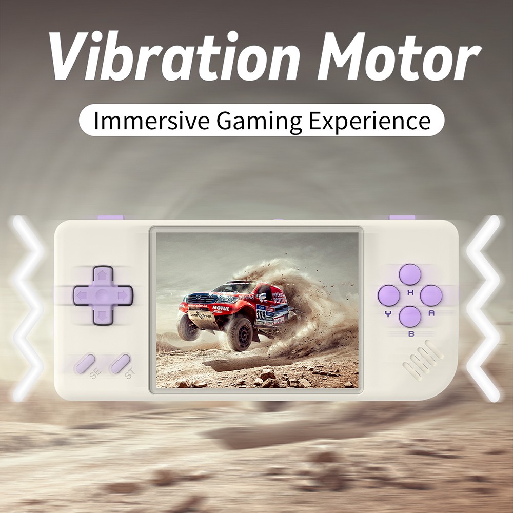 ANBERNIC RG28XX Game Console, 2.83-inch IPS Screen, 64GB TF Card, 5000+ Games Preinstalled, Multimedia Applications, 8 Hours of Playtime, HDMI Output - Beige White