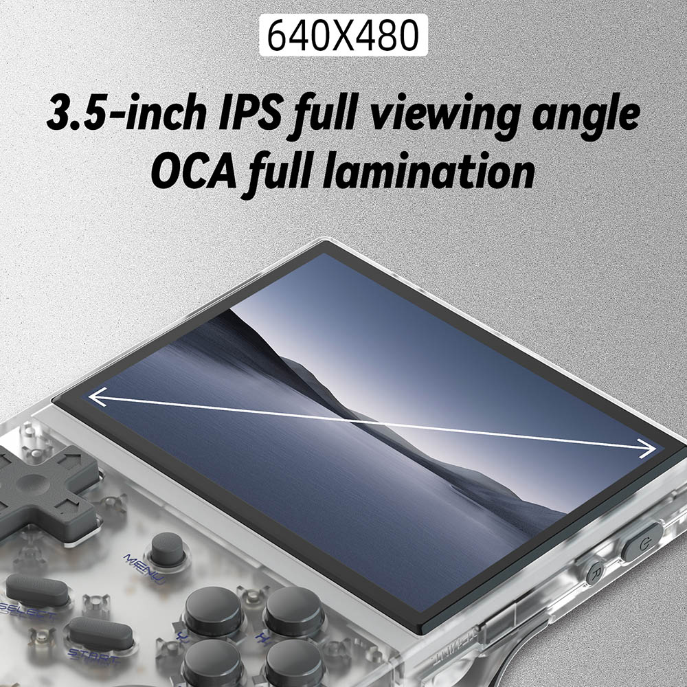 ANBERNIC RG35XX (2024 Version) Game Console, 3.5 Inch IPS Screen, Linux System, 64GB+64GB TF Card with 5000+ Games, 7 Hours of Playtime - White