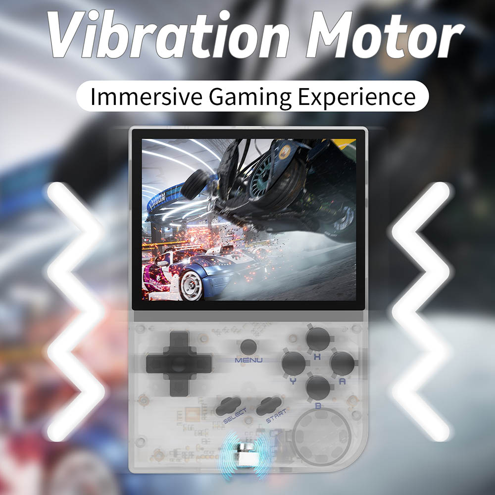 ANBERNIC RG35XX (2024 Version) Game Console, 3.5 Inch IPS Screen, Linux System, 64GB+64GB TF Card with 5000+ Games, 7 Hours of Playtime - White