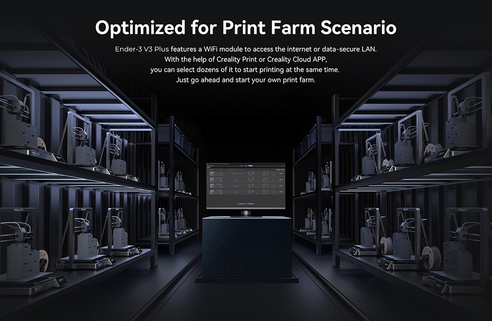 Creality Ender-3 V3 Plus 3D Printer, CoreXZ for 600mm/s Speed, Y-axis Dual Motors & Support Rods, Quick-swap Tri-metal Nozzle, Dual Cooling Fans, 300x300x330mm - EU Plug