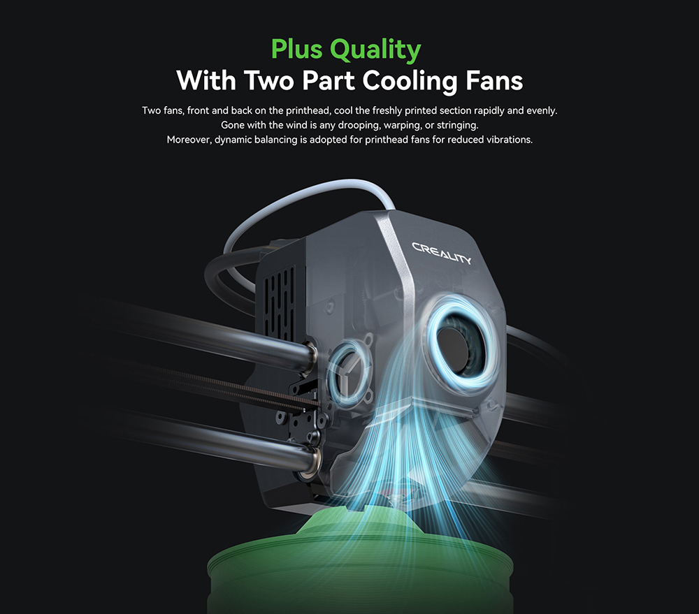 Creality Ender-3 V3 Plus 3D Printer, CoreXZ for 600mm/s Speed, Y-axis Dual Motors & Support Rods, Quick-swap Tri-metal Nozzle, Dual Cooling Fans, 300x300x330mm - EU Plug