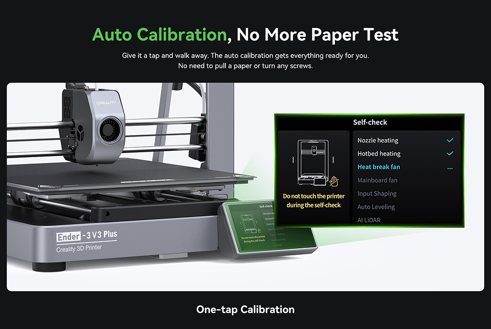 Creality Ender-3 V3 Plus 3D Printer, CoreXZ for 600mm/s Speed, Y-axis Dual Motors & Support Rods, Quick-swap Tri-metal Nozzle, Dual Cooling Fans, 300x300x330mm - EU Plug