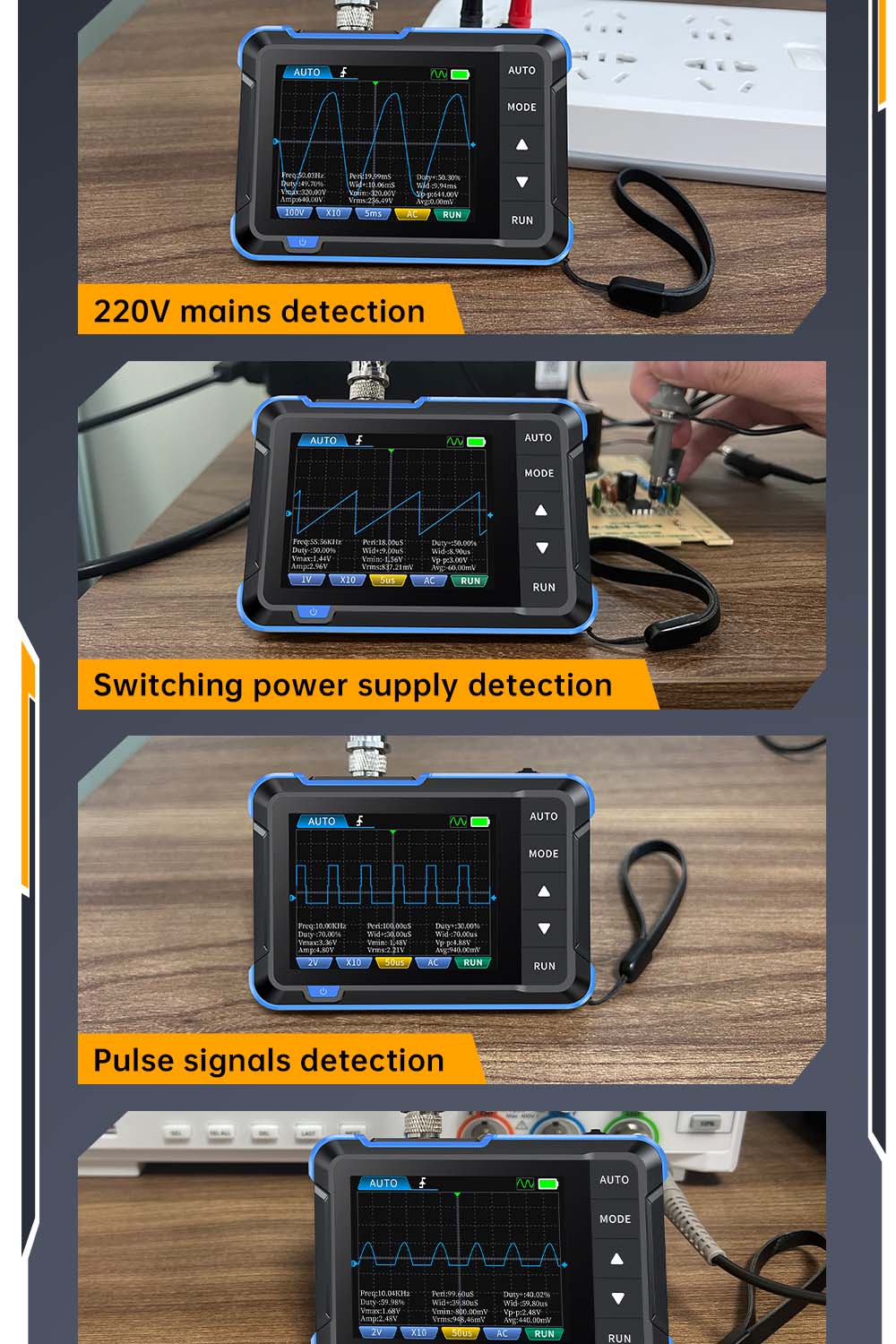 FNIRSI DSO153 Digital Oscilloscope, 2.8inch Screen, Automatic Adjustment, 1000mAh Lithium Battery, 1KHz Calibration Square Wave, 1Mhz Bandwidth, 5MS/s Sample Rate, Standard Version