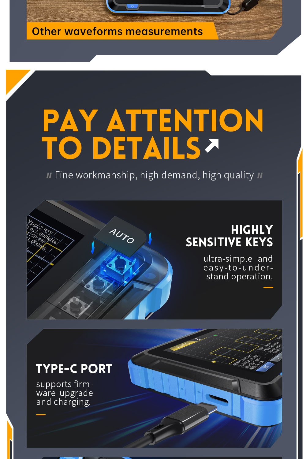 FNIRSI DSO153 Digital Oscilloscope, 2.8inch Screen, Automatic Adjustment, 1000mAh Lithium Battery, 1KHz Calibration Square Wave, 1Mhz Bandwidth, 5MS/s Sample Rate, Standard Version