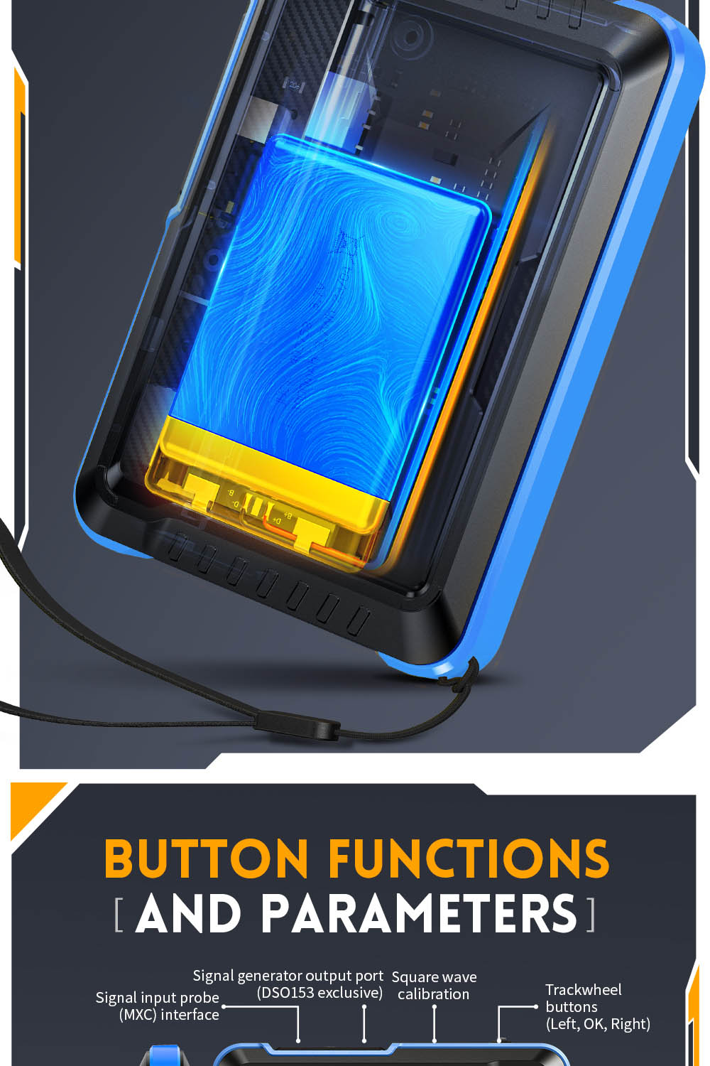 FNIRSI DSO153 Digital Oscilloscope, 2.8inch Screen, Automatic Adjustment, 1000mAh Lithium Battery, 1KHz Calibration Square Wave, 1Mhz Bandwidth, 5MS/s Sample Rate, Standard Version