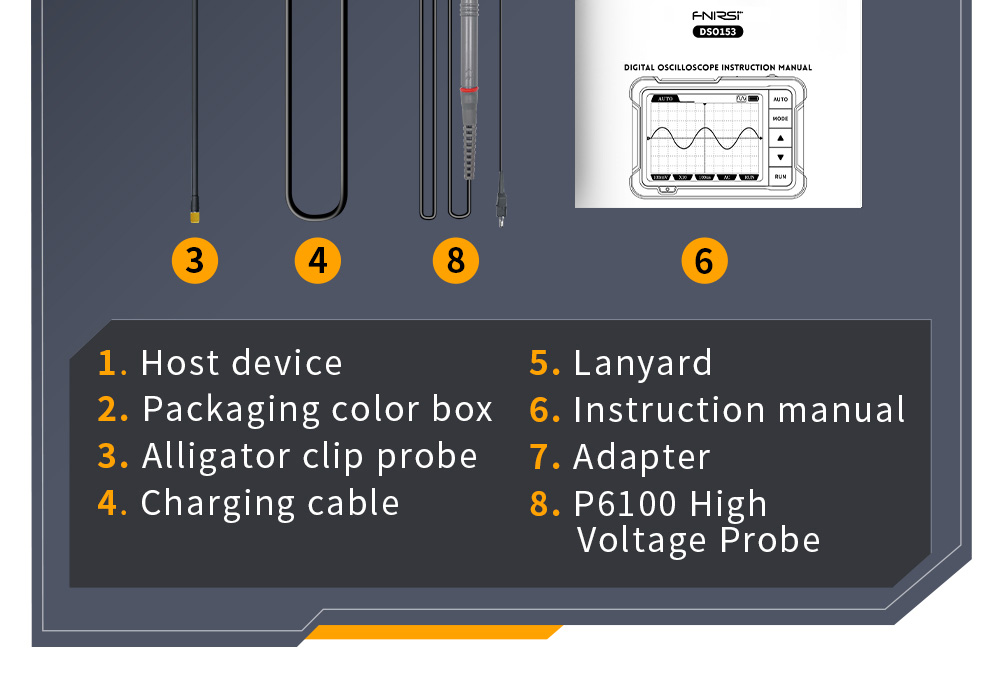 FNIRSI DSO153 Digital Oscilloscope, 2.8inch Screen, Automatic Adjustment, 1000mAh Lithium Battery, 1KHz Calibration Square Wave, 1Mhz Bandwidth, 5MS/s Sample Rate, Standard Version