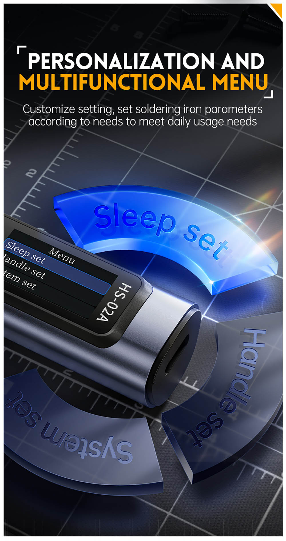 FNIRSI HS-02 Electric Soldering Iron, 0.96