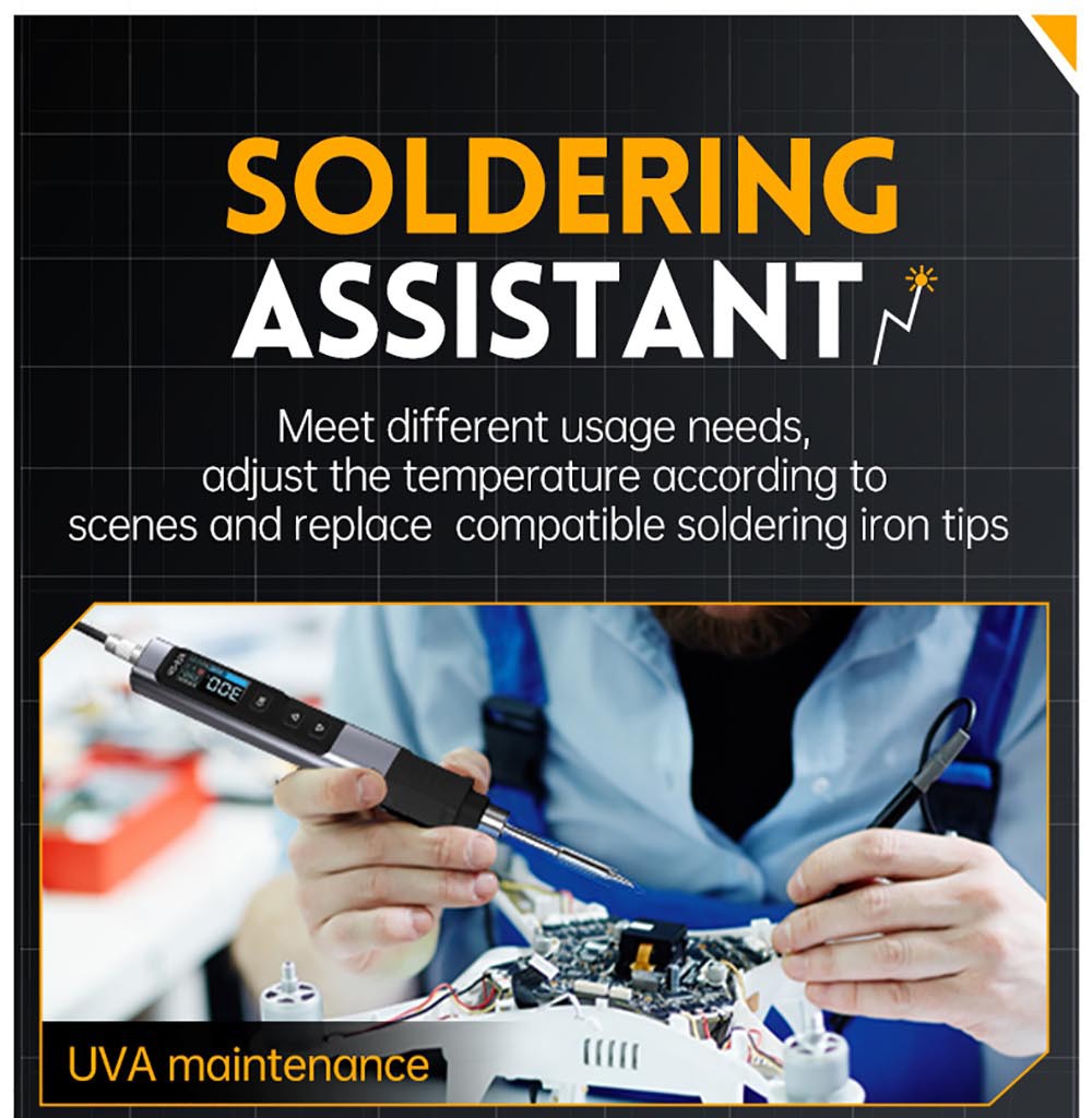 FNIRSI HS-02 Electric Soldering Iron, 0.96