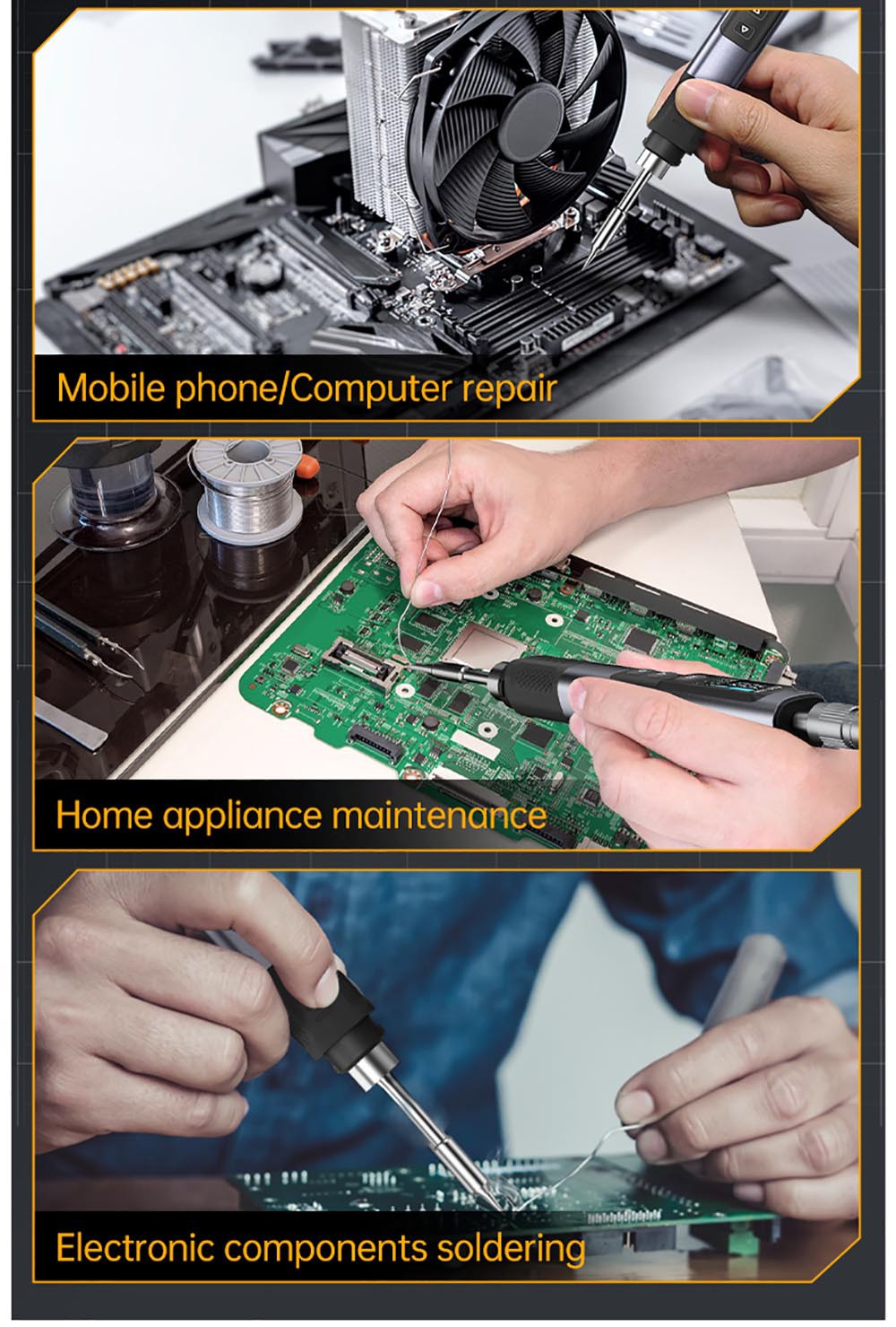 FNIRSI HS-02 Electric Soldering Iron, 0.96