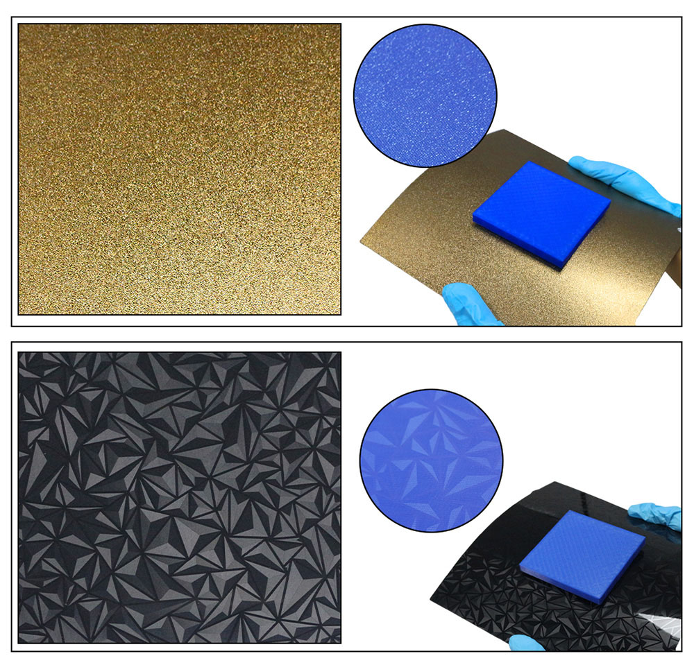 FYSETC 257x257mm Double Side Smooth PET And Textured PEI Build Plate, for Bambu Lab X1 P1P P1S 3D Printers