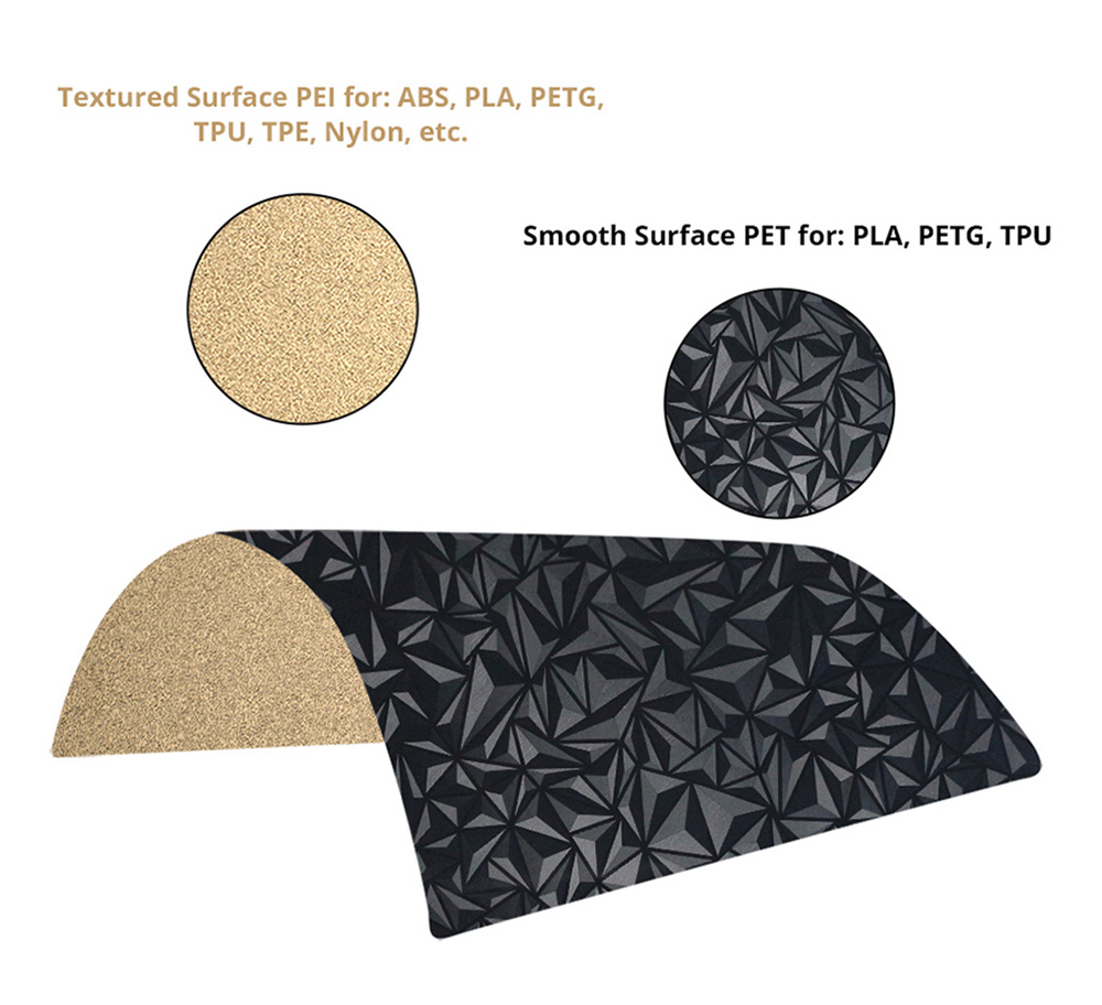 FYSETC 257x257mm Double Side Smooth PET And Textured PEI Build Plate, for Bambu Lab X1 P1P P1S 3D Printers