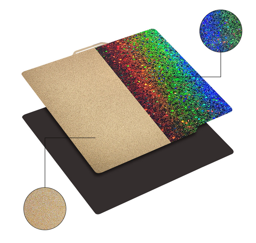 FYSETC 257x257mm Double Side Smooth PEY And Textured PEI Build Plate, for Bambu Lab X1 P1P P1S 3D Printers