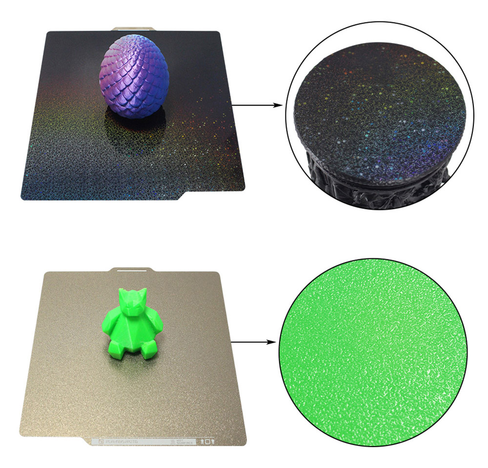 FYSETC 257x257mm Double Side Smooth PEY And Textured PEI Build Plate, for Bambu Lab X1 P1P P1S 3D Printers