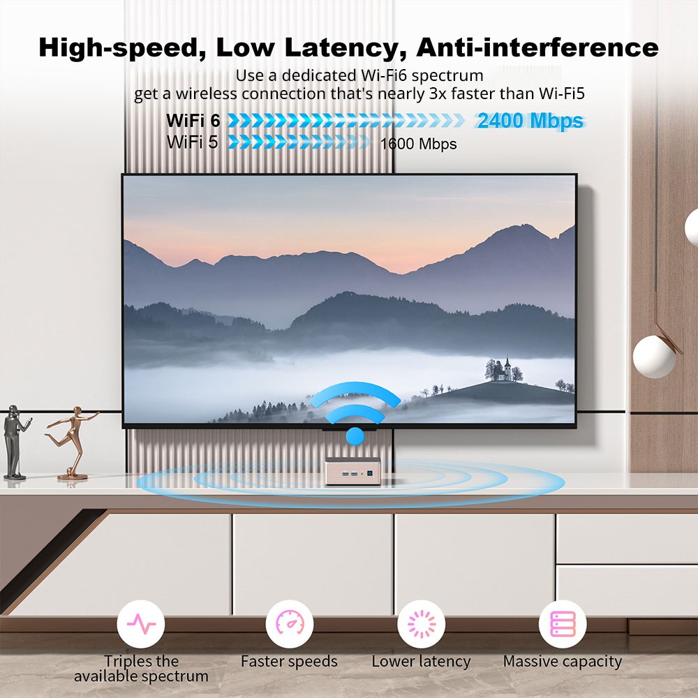 GEEKOM A5 Mini PC, AMD Ryzen 7 5800H 8 Cores Up to 4.40GHz, 32GB RAM 512GB SSD, WiFi 6 Bluetooth 5.2, 2*USB3.2 Type-C + 2*HDMI2.0 4 Screens Display, 3*USB3.2 Type-A 1*USB2.0 1*2.5G RJ45 1*SD Card Reader 1*RJ45 1*3.5mm Headphone Jack