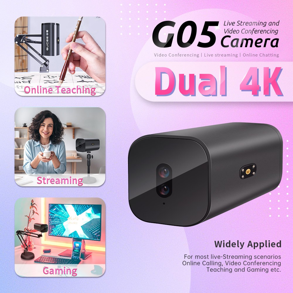 GUCEE G05-4K Camera, 4K Ultra HD, 2*10x Zoom, Auto Focus & Fixed Focus, Support Horizontal & Vertical Screen - EU Plug