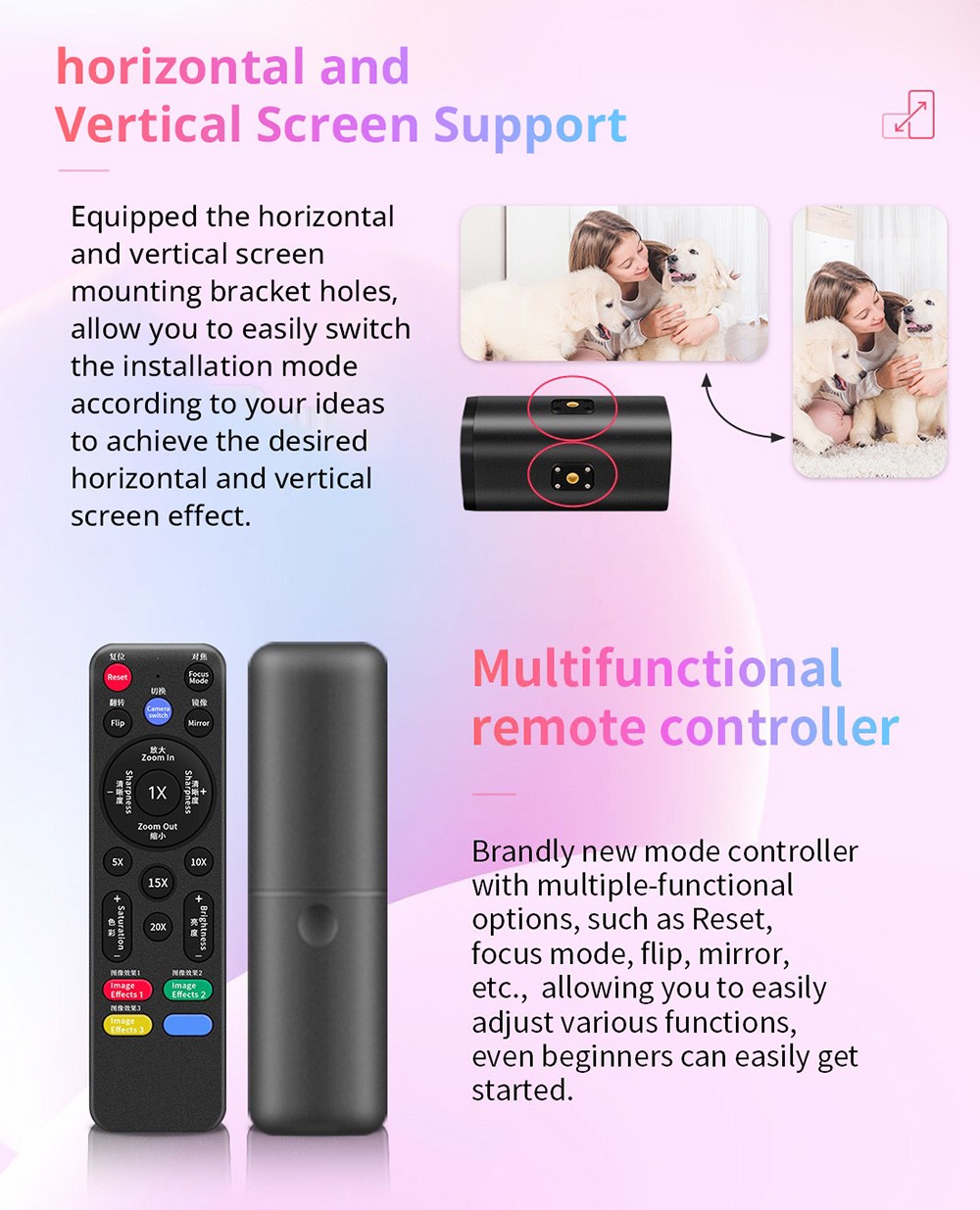 GUCEE G05-4K Camera, 4K Ultra HD, 2*10x Zoom, Auto Focus & Fixed Focus, Support Horizontal & Vertical Screen - EU Plug