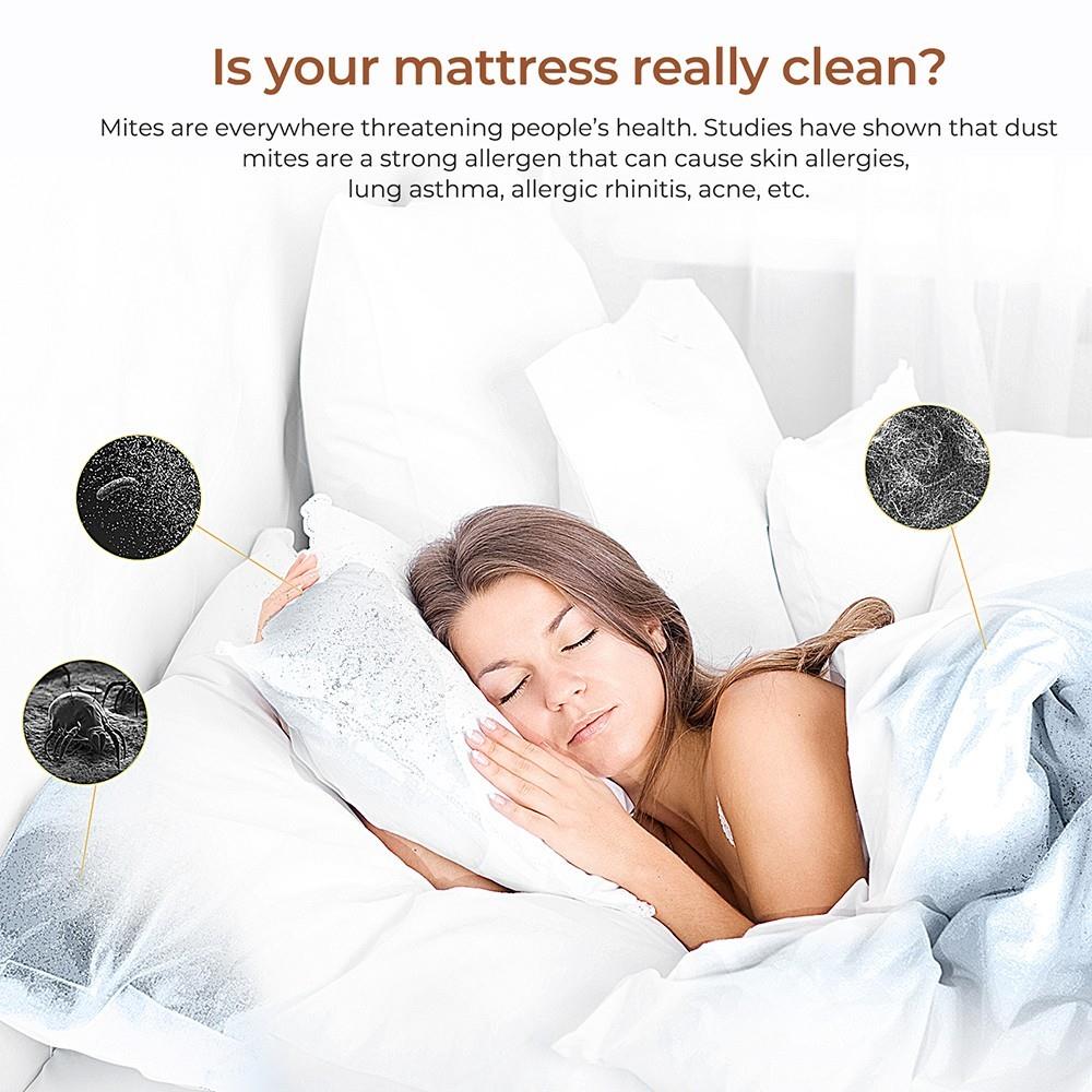 Refurbished JIGOO J300 Dual-Cup Smart Mite Cleaner with 13KPa Suction, Dust Mite Sensor, Metal Brushroll, 55℃ Hot Air