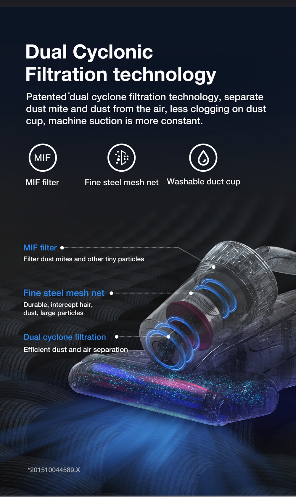 Refurbished Jimmy BX7 Pro Anti-Mite Vacuum Cleaner 700W LED Display, Intelligent Dust Recognition and Ultrasonic - Blue