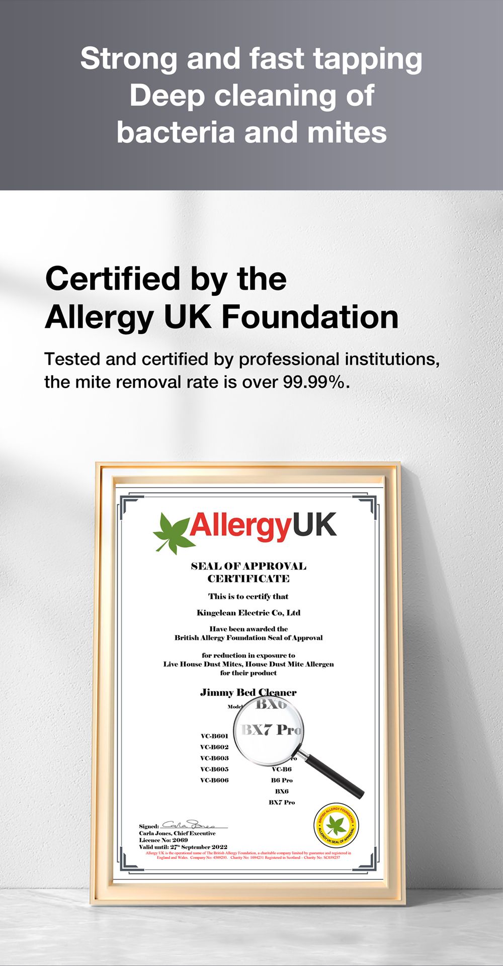 Refurbished Jimmy BX7 Pro Anti-Mite Vacuum Cleaner 700W LED Display, Intelligent Dust Recognition and Ultrasonic - Blue