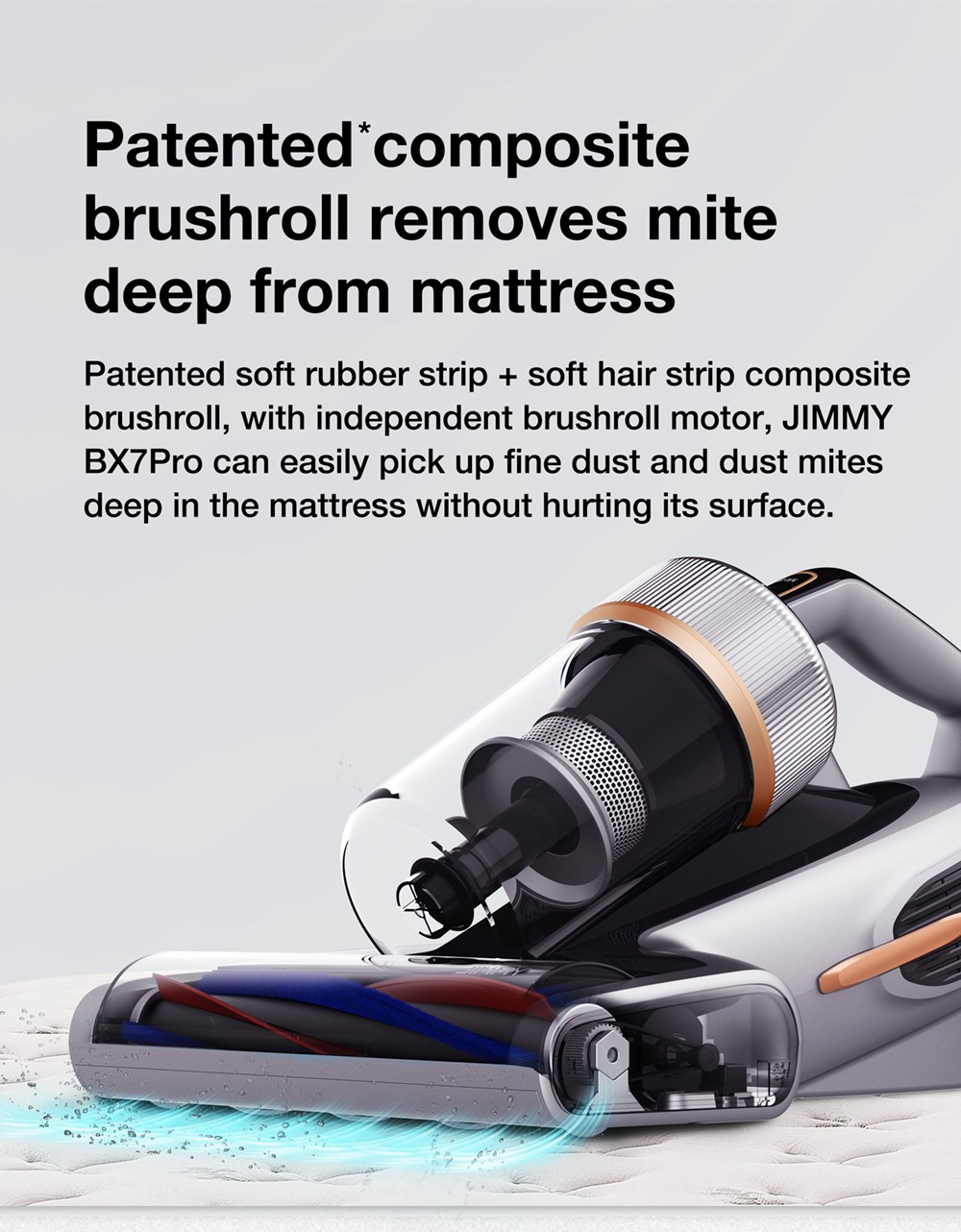 Refurbished Jimmy BX7 Pro Anti-Mite Vacuum Cleaner 700W LED Display, Intelligent Dust Recognition and Ultrasonic - Blue