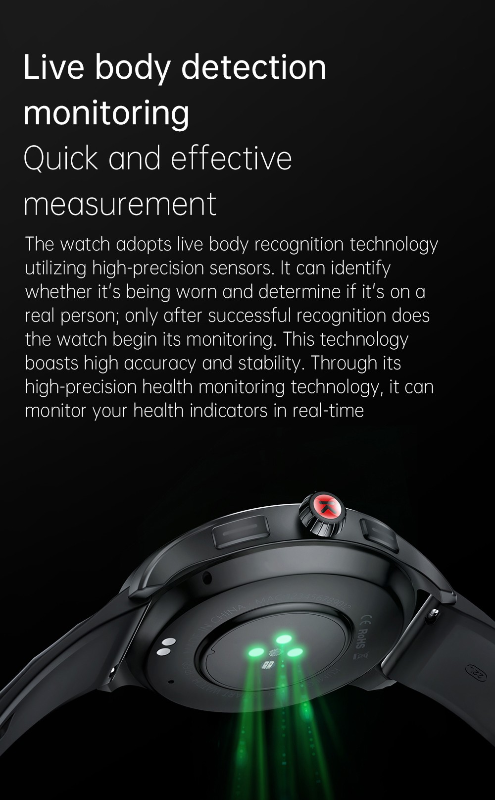 KUMI GW5 Pro Smartwatch Health Tracker, 1.43'' Touch Screen, 100+ Sport Modes, IP68 Waterproof - Black