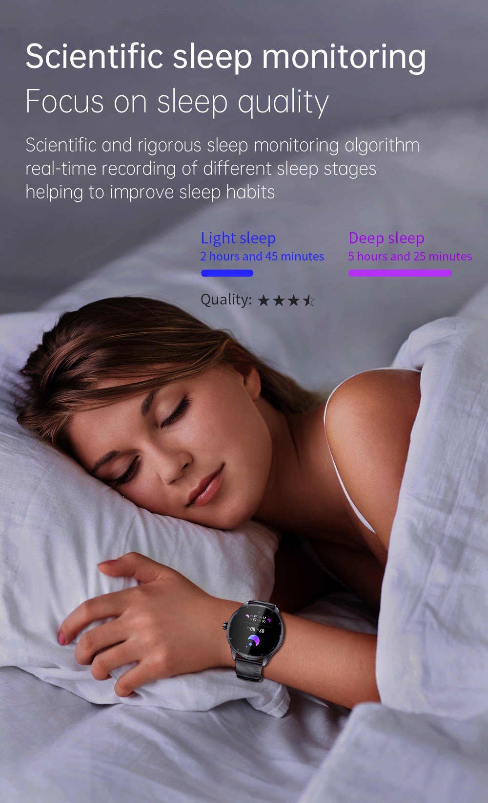 KUMI GW5 Pro Smartwatch Health Tracker, 1.43'' Touch Screen, 100+ Sport Modes, IP68 Waterproof - Silver