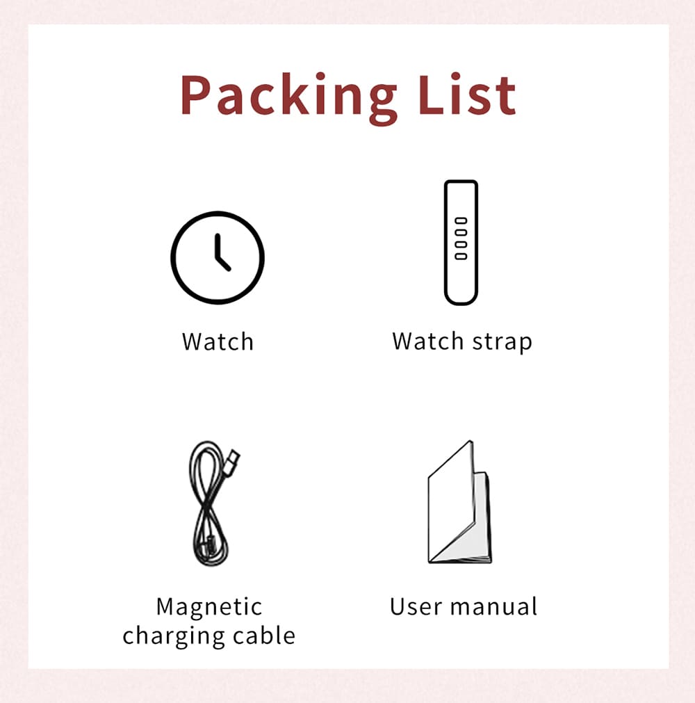 KUMI K6 Smartwatch, 1.3-inch AMOLED Screen, 100+ Sport Modes, 24-hour Health Monitoring, Bluetooth Calling - Pink