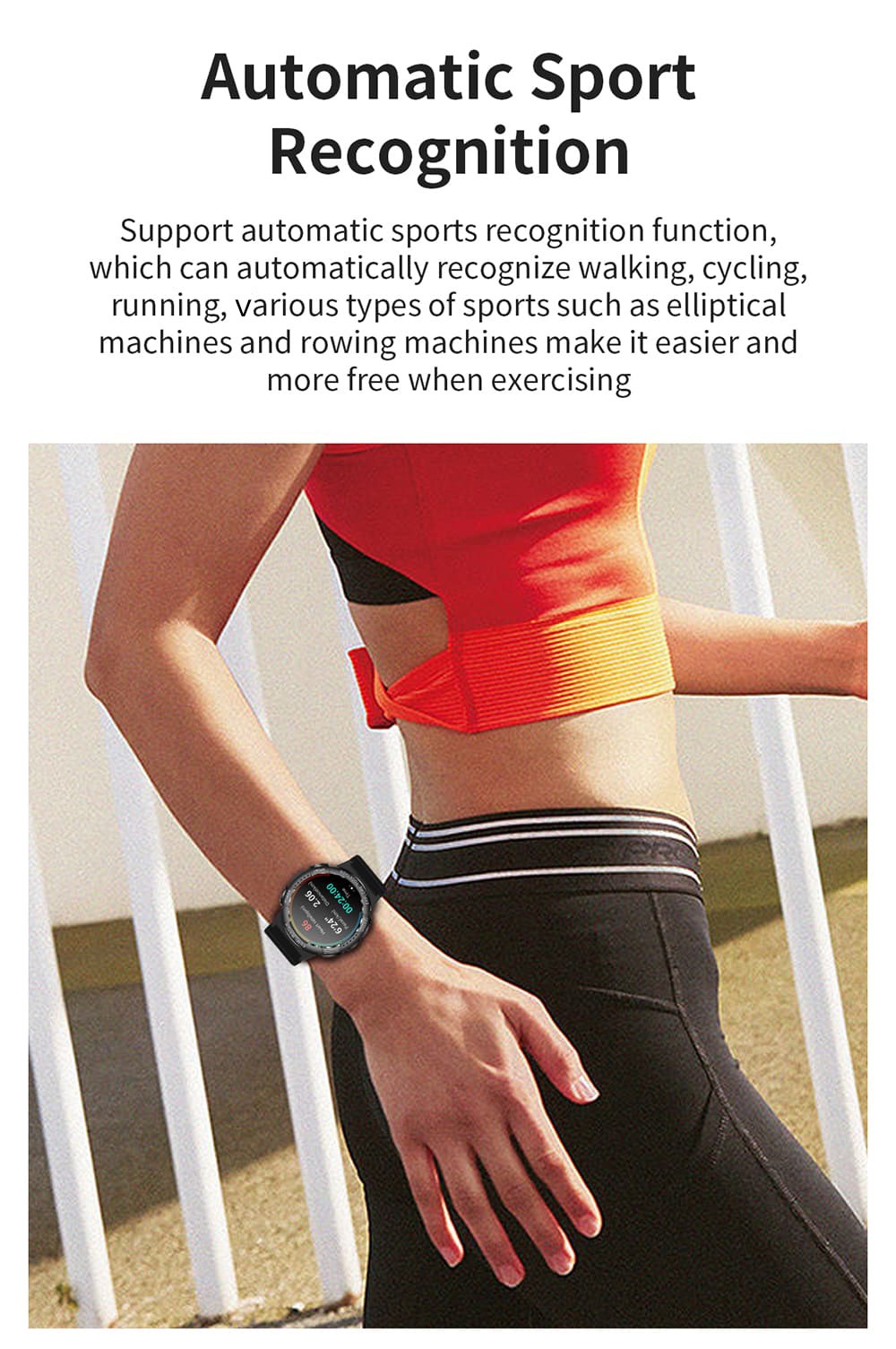 KUMI K6 Smartwatch, 1.3-inch AMOLED Screen, 100+ Sport Modes, 24-hour Health Monitoring, Bluetooth Calling - Pink