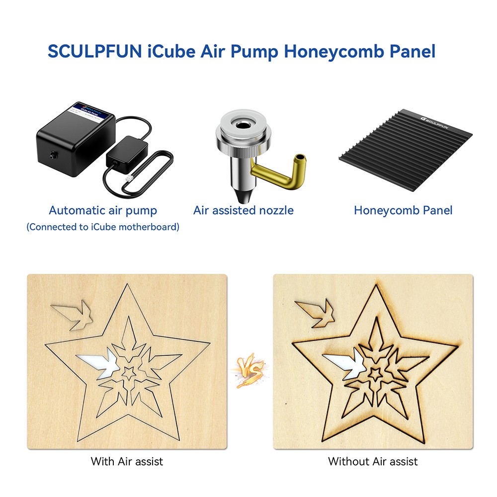 SCULPFUN iCube Laser Engraver Air Pump Honeycomb Panel Kit