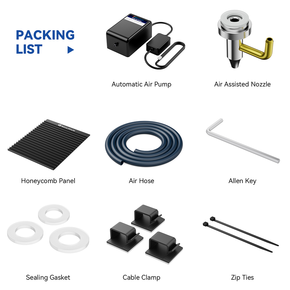SCULPFUN iCube Laser Engraver Air Pump Honeycomb Panel Kit